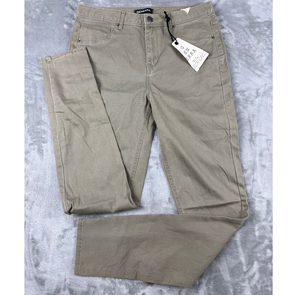 Generra Olive Green Skinny Twill Pants Womens Size 11 Mid Rise Stretch AK1045C2
